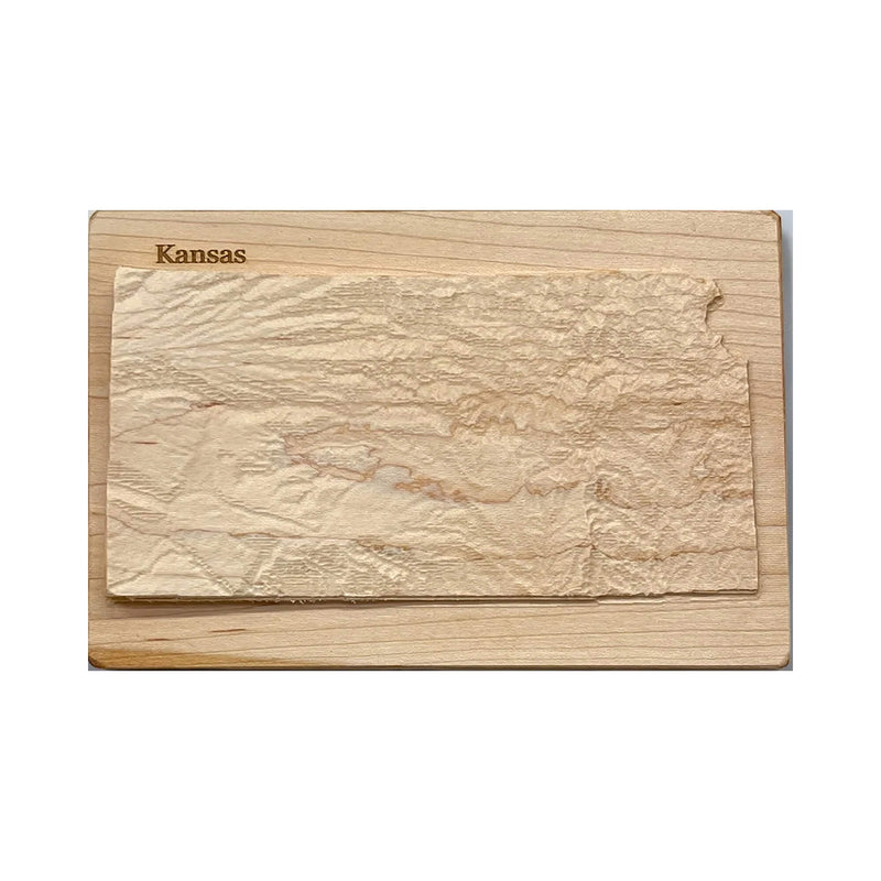 Kansas 3D Relief Wood Map | Kansas Gift