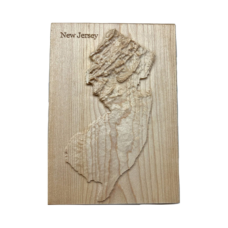 New Jersey Wood Carved Relief Map | New Jersey Gift