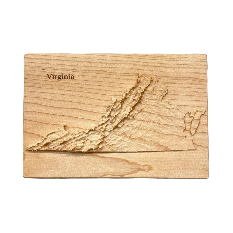 Virginia State 3D Topographic Wooden Carved Relief Map | Virginia State Gift