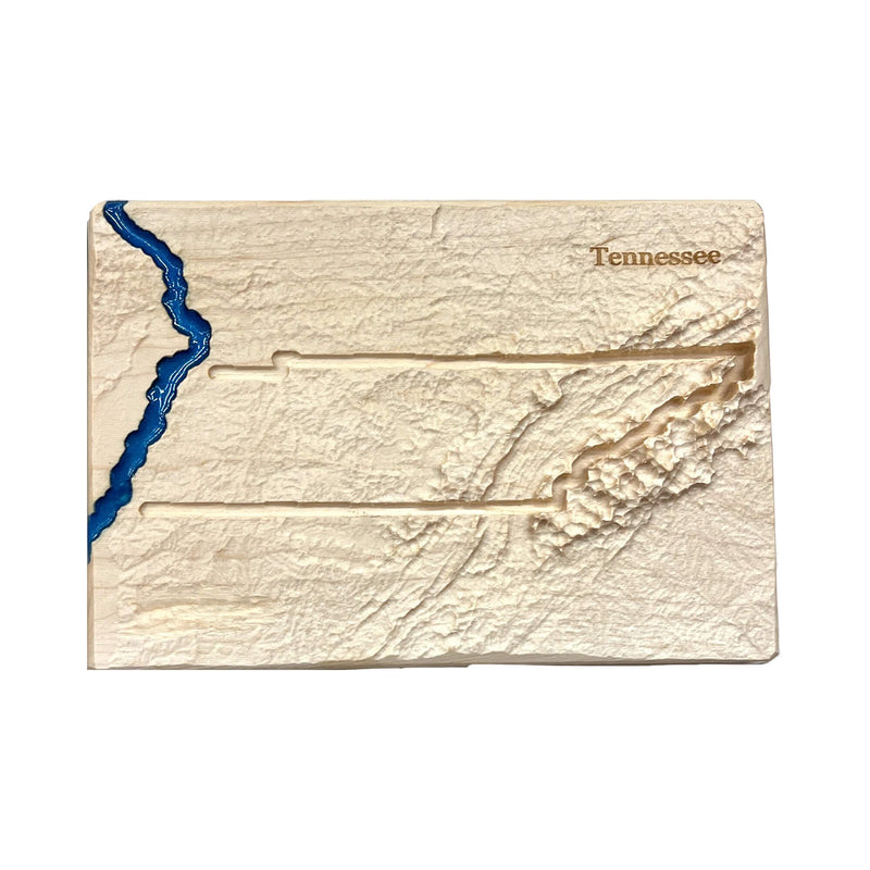 Tennessee State 3D Wood Carved Relief Map | Tennessee Gift