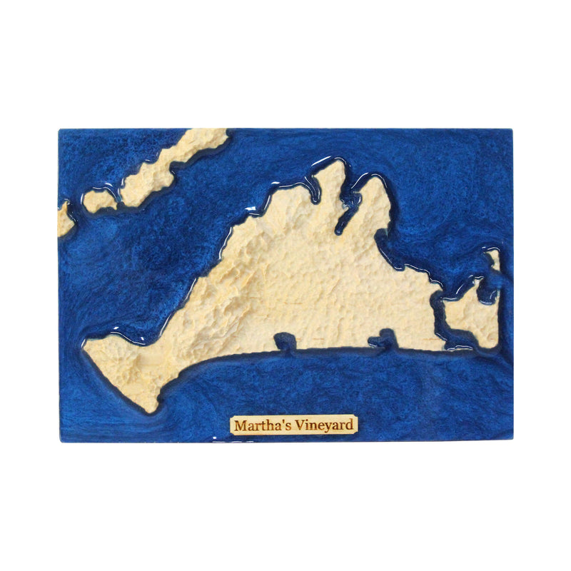 Martha's Vineyard 3D Relief Map Art | Massachusetts Map Gift